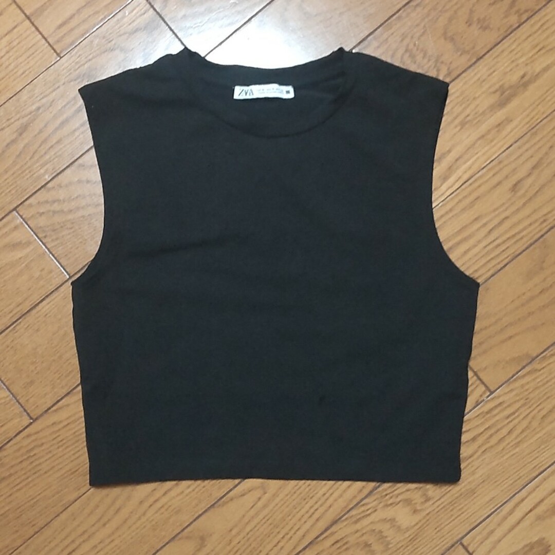 ZARA(ザラ)のZARA トップス 黒 レディースのトップス(カットソー(半袖/袖なし))の商品写真