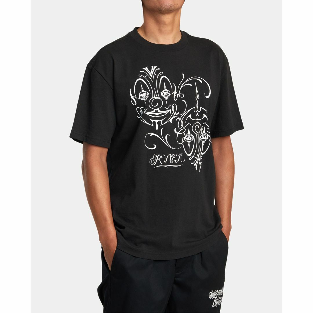 Mr CARTOON RVCA BALANCE CLOWNS TEE BLACK - Tシャツ/カットソー(半袖