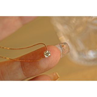 天然ダイヤモンドネックレス0.2ct　k18(ネックレス)