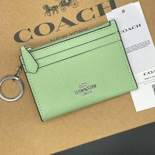 新品 COACH コーチ  ポーチ キーケース コインケース ミントグリーン