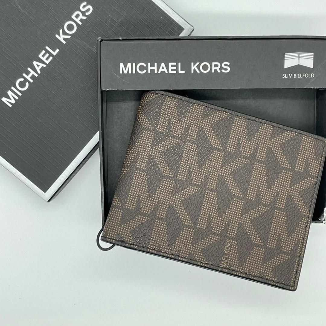 Michael Kors - 【新品未使用】マイケルコース 折り財布 ブラウン MK柄