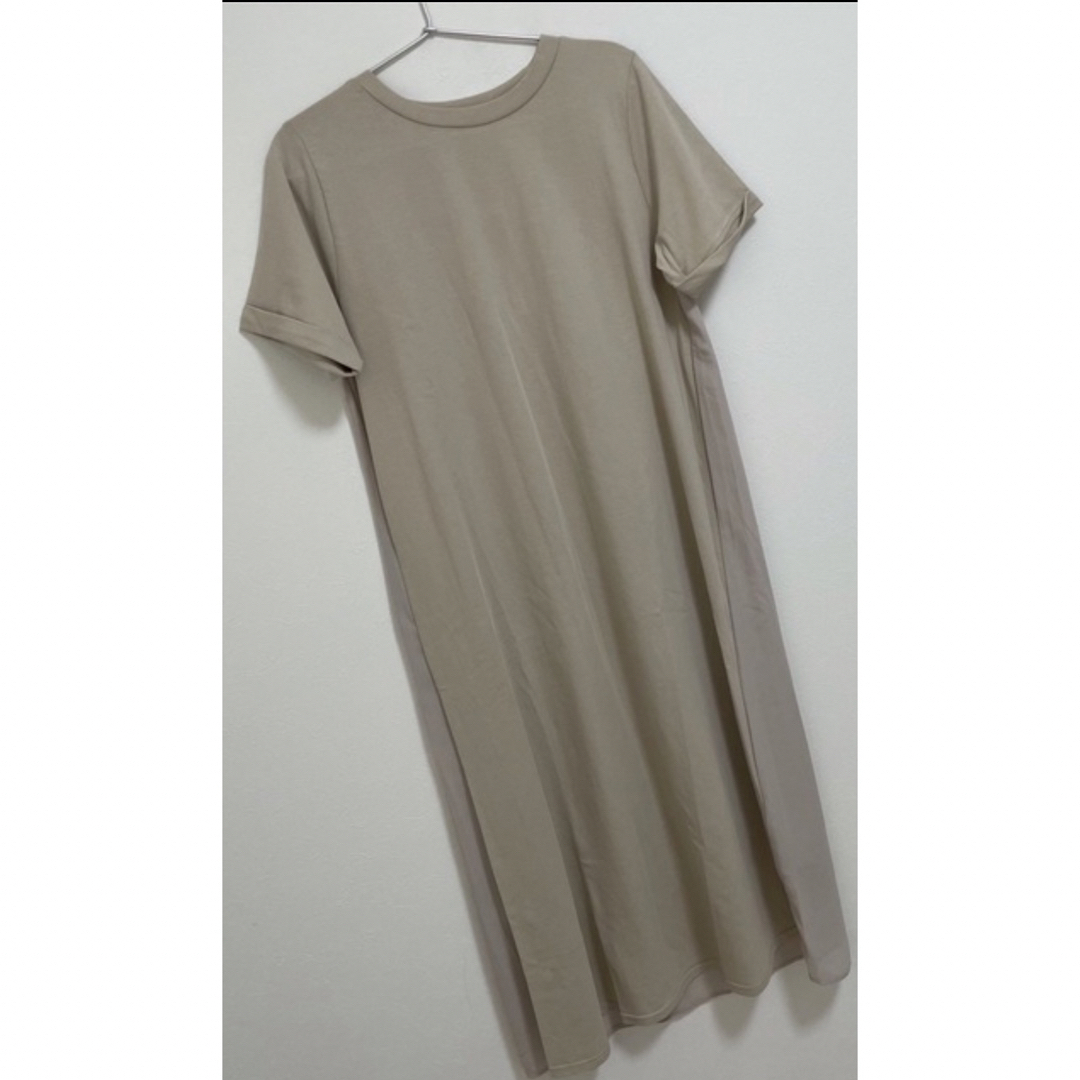 NATURAL BEAUTY BASIC(ナチュラルビューティーベーシック)の美品‼︎ ナチュラルビューティーベーシック　シフォンドッキングＴシャツ レディースのワンピース(ロングワンピース/マキシワンピース)の商品写真