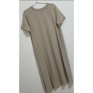 ナチュラルビューティーベーシック(NATURAL BEAUTY BASIC)の美品‼︎ ナチュラルビューティーベーシック　シフォンドッキングＴシャツ(ロングワンピース/マキシワンピース)