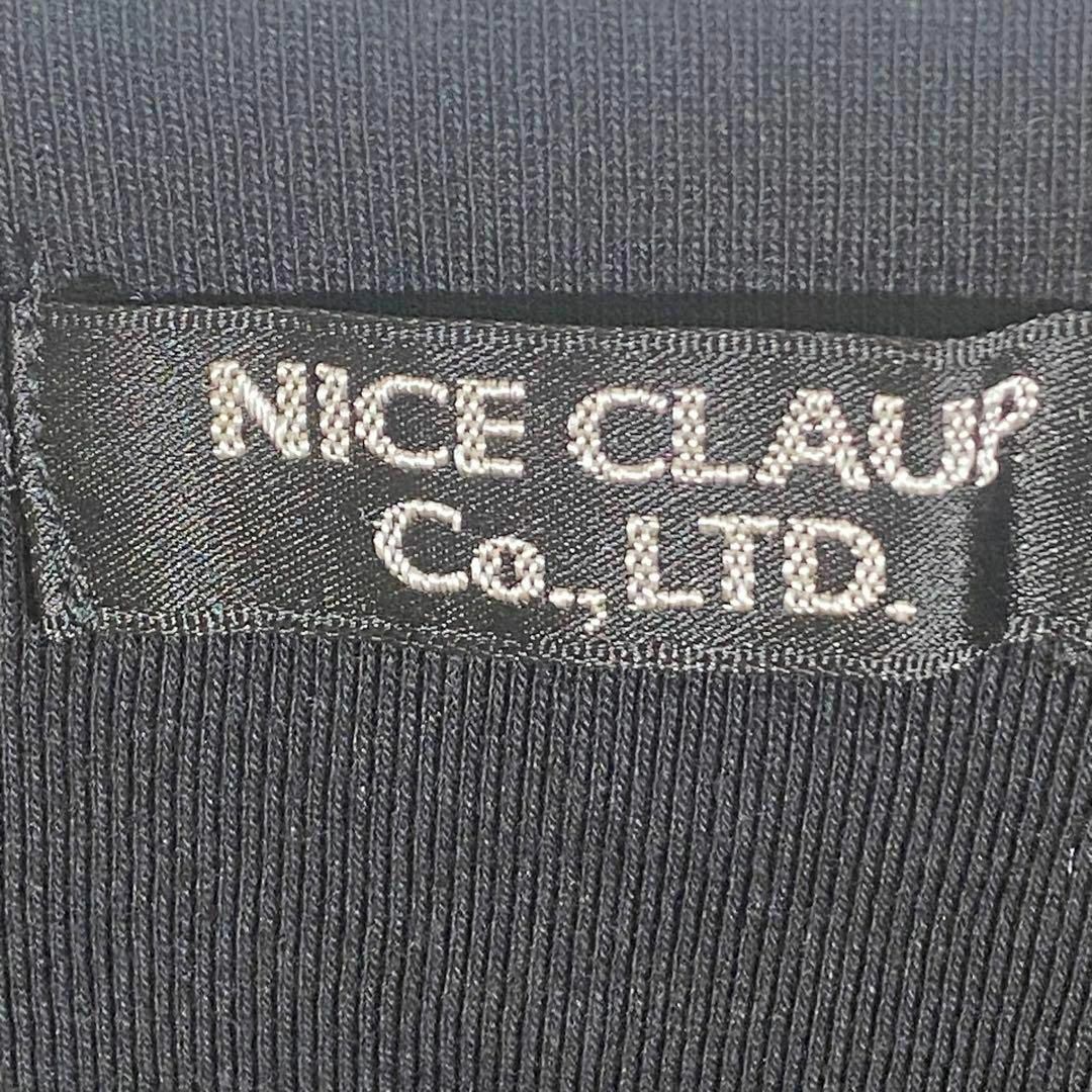 NICE CLAUP(ナイスクラップ)のナイスクラップ　NICE CLAUP ロングTシャツ　レディース　ブラック レディースのトップス(Tシャツ(半袖/袖なし))の商品写真