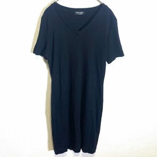 ナイスクラップ(NICE CLAUP)のナイスクラップ　NICE CLAUP ロングTシャツ　レディース　ブラック(Tシャツ(半袖/袖なし))