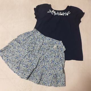 タルティーヌ エ ショコラ(Tartine et Chocolat)の【中古】　タルティーヌエショコラ　Tシャツ　キュロット　セットアップ(Tシャツ/カットソー)