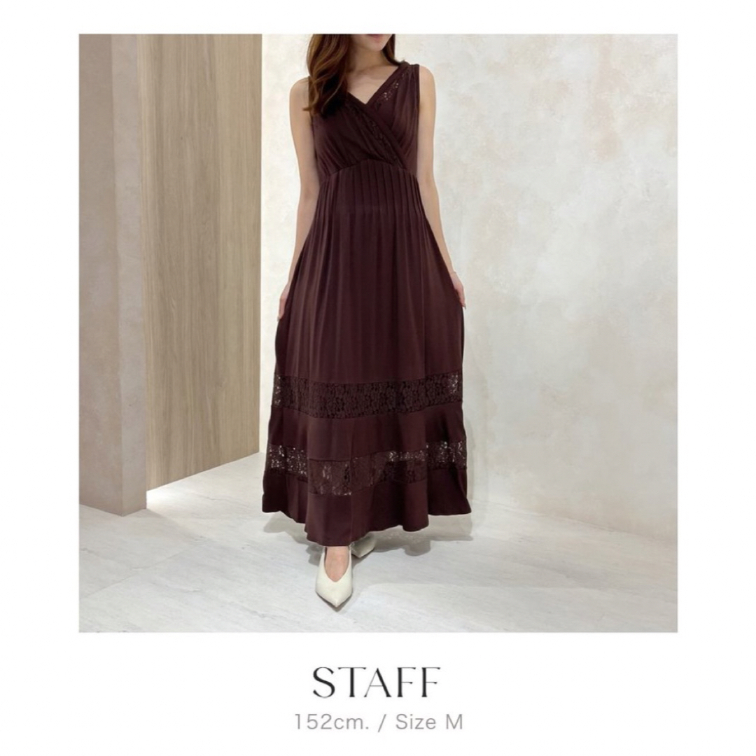 Her lip to(ハーリップトゥ)のherlipto lace-trimmed jersey long dress レディースのワンピース(ロングワンピース/マキシワンピース)の商品写真