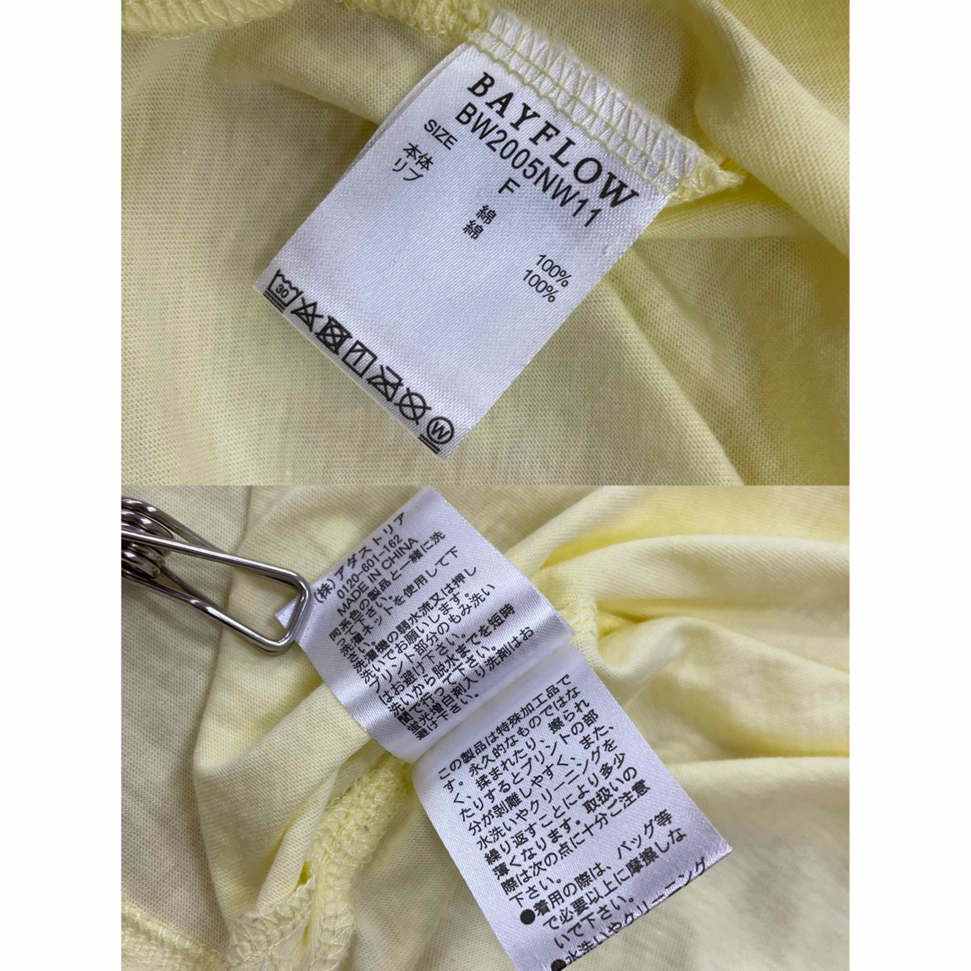 BAYFLOW(ベイフロー)のBAYFLOW ベイフロー　バックプリント　Tシャツ　イエロー　黄色 レディースのトップス(Tシャツ(半袖/袖なし))の商品写真
