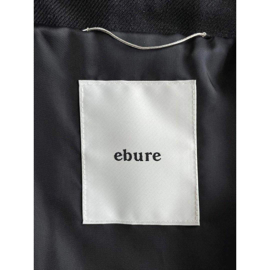 ebure(エブール)の2020 ebureエブール リネン ダブルブレスト ジャケット 36 ブラック レディースのジャケット/アウター(テーラードジャケット)の商品写真