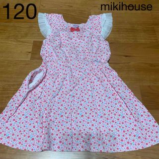 ミキハウス(mikihouse)の120 mikihouse ピンク花柄ワンピース(ワンピース)