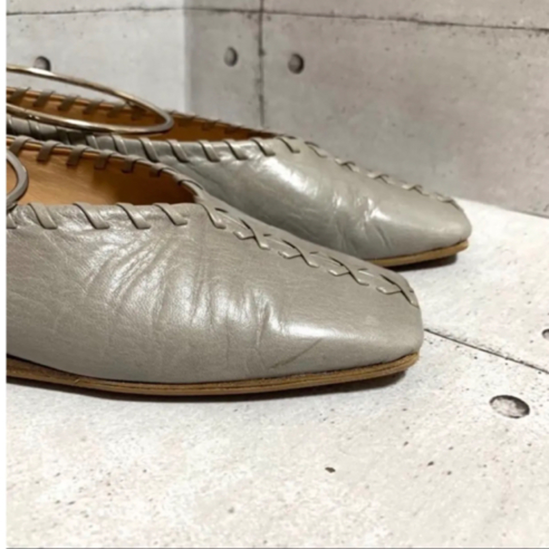 Jil Sander(ジルサンダー)の大幅値下げJILSANDERジルサンダー・レザーシューズ・23.5・グレー レディースの靴/シューズ(バレエシューズ)の商品写真