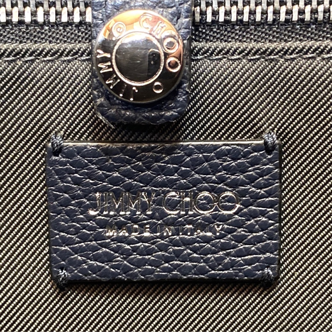 【極美品】JIMMY CHOO DEELAN ネイビー スタッズ トートバッグ