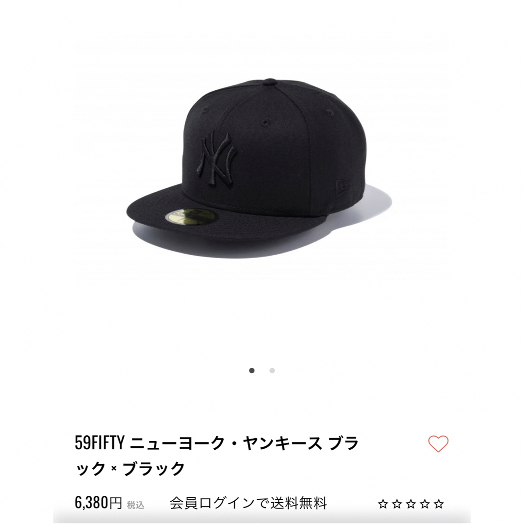 NEW ERA(ニューエラー)の59FIFTY ニューヨーク・ヤンキース ブラック × ブラック メンズの帽子(キャップ)の商品写真