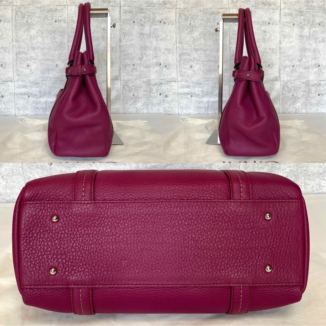 美品】WAKO 銀座和光 シボ革 ローズピンク シルバー金具 トートバッグ