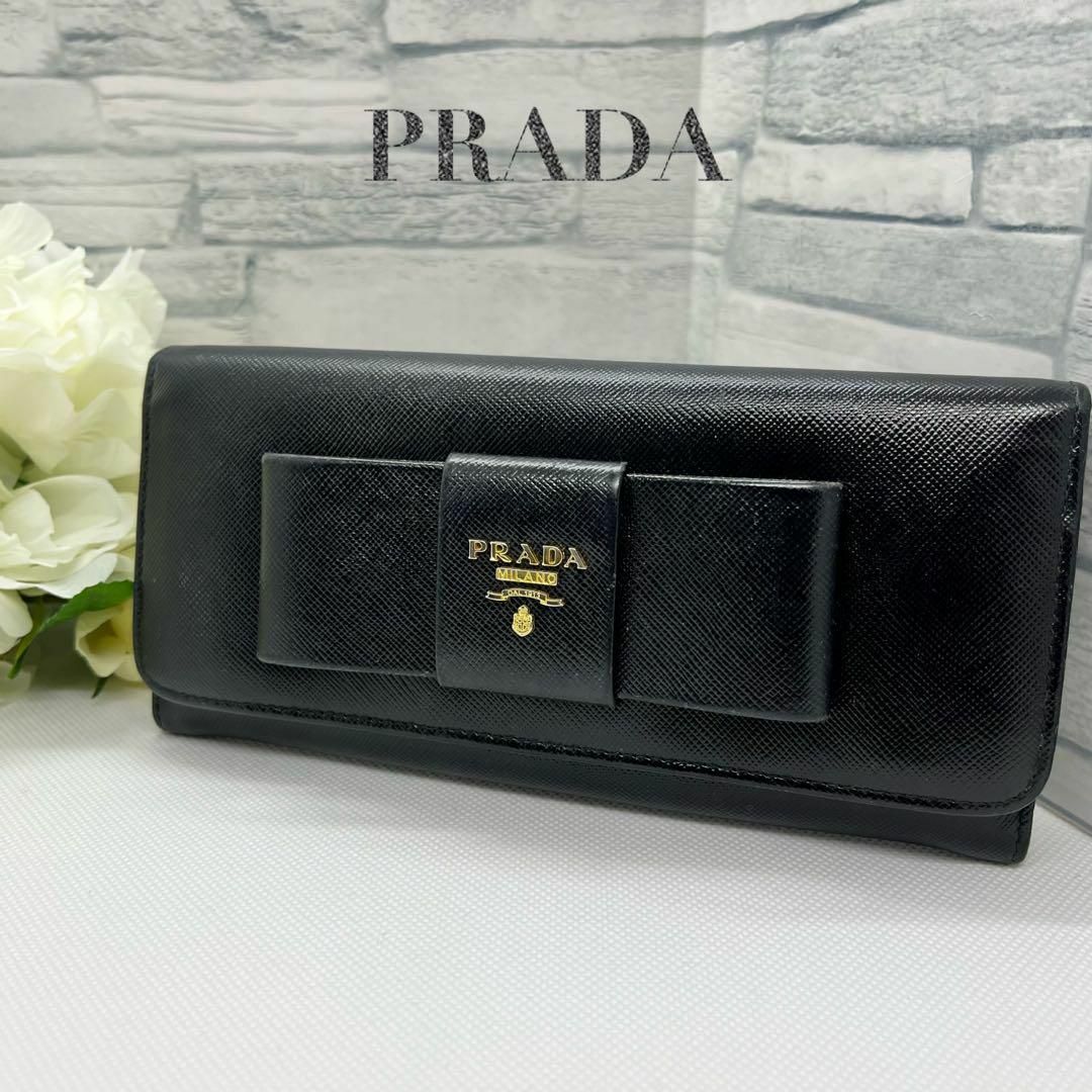 PRADA - 【極美品】 プラダ サフィアーノ 長財布 リボンの通販 by