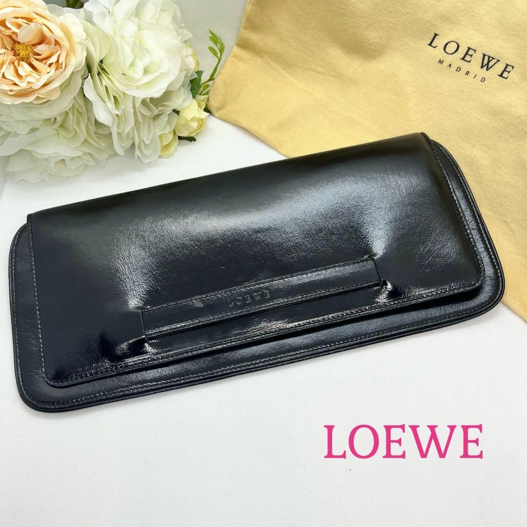 LOEWE - 【美品】ロエベ/クラッチバッグ/ロゴ/パテントレザー/エナメル
