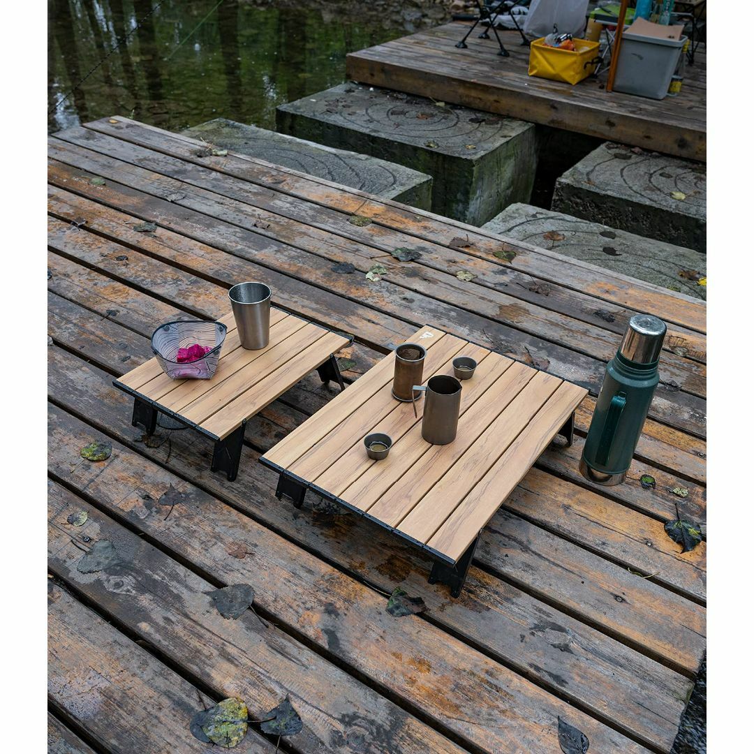 【色: Nature-L】iClimb アウトドアテーブル ミニローテーブル キ 1