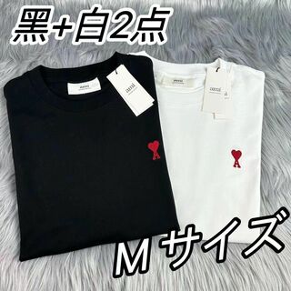 ami - 新品 2枚AmiParis アミパリス 半袖 Tシャツ男女兼用 サイズMの 