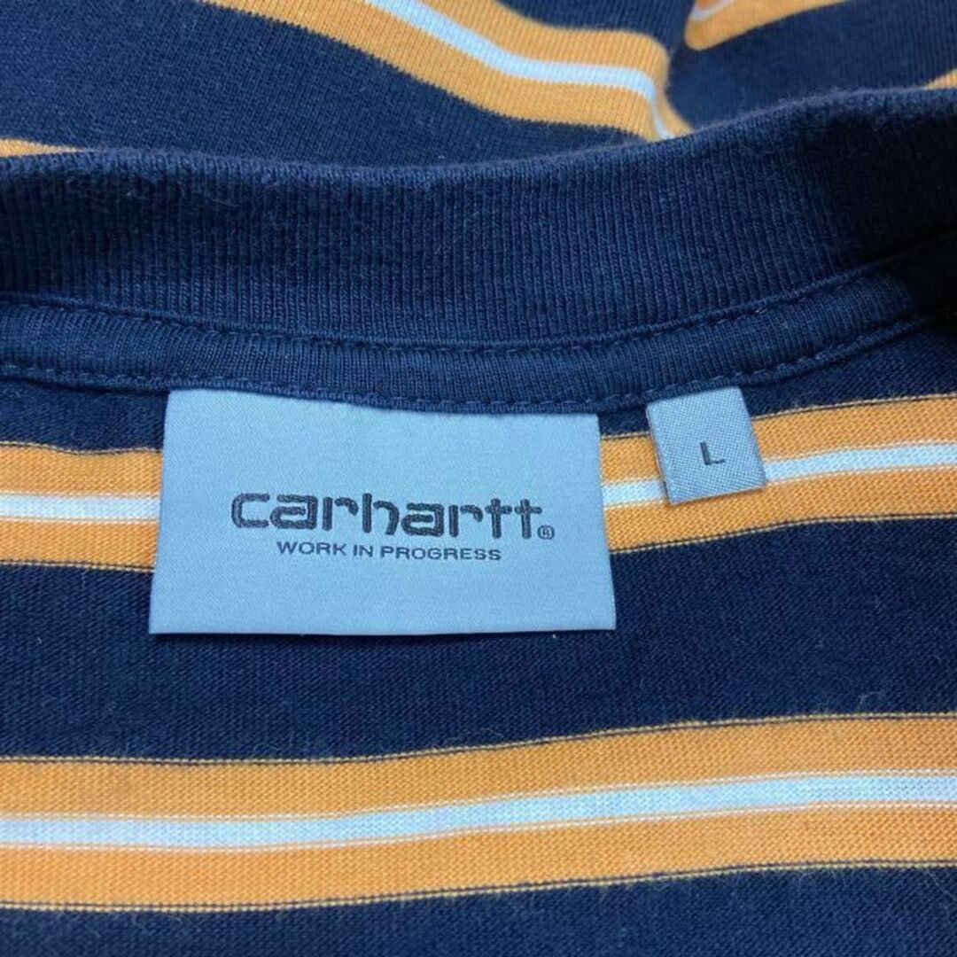 carhartt - 【人気ボーダー】carharttワンポイント刺繍ロゴ古着Tシャツ 