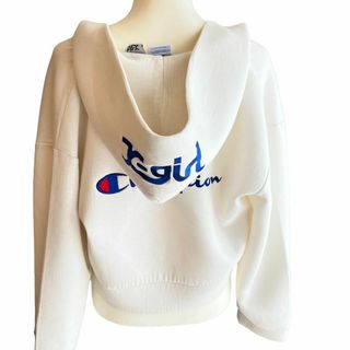 エックスガール(X-girl)のX-girl × Champion スウェット パーカー S ジップアップ(パーカー)