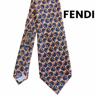 フェンディ(FENDI)のフェンディ★ネクタイ シルク 総柄 チェーン柄(ネクタイ)