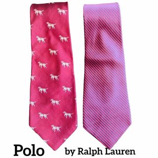 ポロラルフローレン(POLO RALPH LAUREN)の⑧ラルフローレン★シルクネクタイ ストライプ　犬柄　2点セット(ネクタイ)