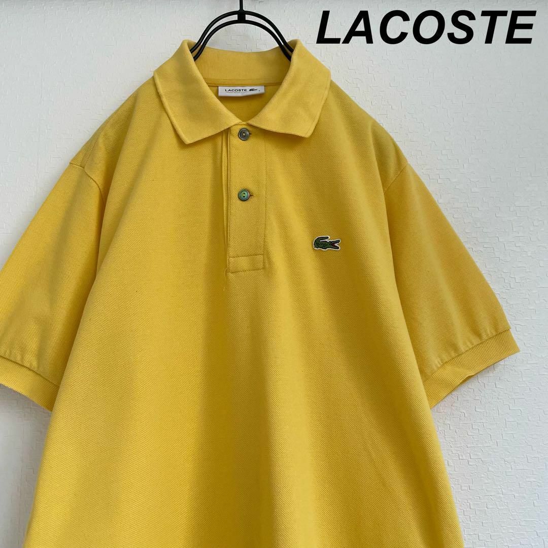 LACOSTE - LACOSTE/ラコステ ポロシャツ 黄色 ワンポイント 刺繍ロゴ
