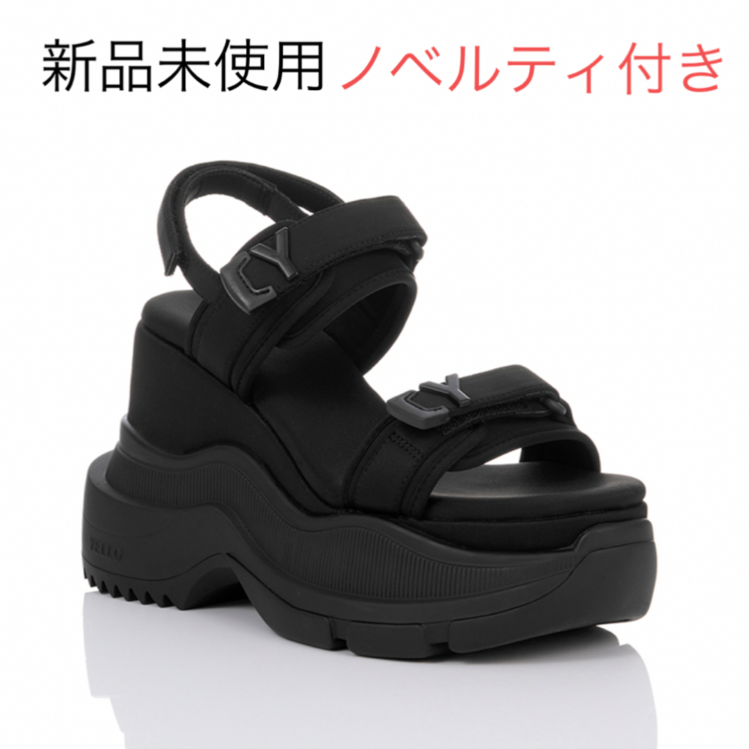 yelloTOKYO BLACK DOUBLE SNEAKER SANDALS