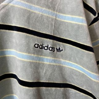 adidas - 【高級感抜群ベロア◎】adidasワンポイント刺繍ロゴ古着