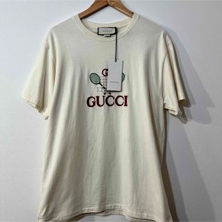 グッチ(Gucci)の【新品未使用、早い者勝ち!】GUCCI tシャツ　テニスロゴ刺繍　L(Tシャツ/カットソー(半袖/袖なし))