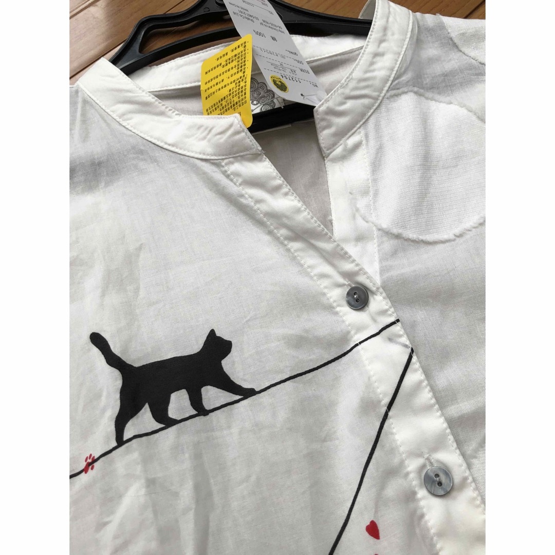 専用　新品スカラー　ビッグシャツ　猫　アップリケ◯ワンピース  Tシャツ