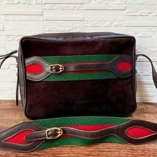 Gucci - オールド グッチ シェリーライン スエード レザー ショルダー ...