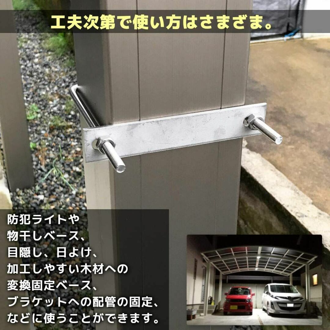 【色: 角パイプ110ｍｍ用】bath&bath 駐車カーポート用 固定金具 コ