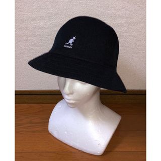 カンゴール(KANGOL)のL 美品 KANGOL メトロハット バケットハット カンゴール 黒 ブラック(ハット)