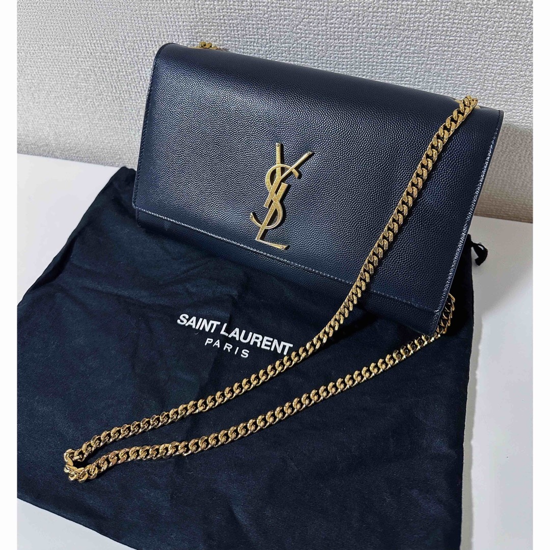 【最高級 クロコ型押し】YSL イヴサンローラン ショルダーバッグ 内側総柄