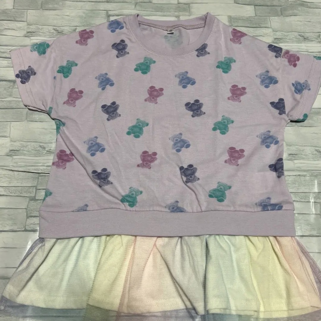 130 女の子　チュニックtシャツ  ショーパン　レギンス　set キッズ/ベビー/マタニティのキッズ服女の子用(90cm~)(その他)の商品写真