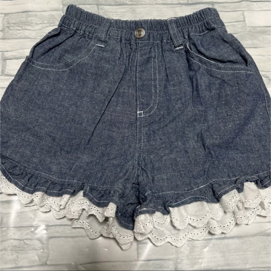 130 女の子　チュニックtシャツ  ショーパン　レギンス　set キッズ/ベビー/マタニティのキッズ服女の子用(90cm~)(その他)の商品写真