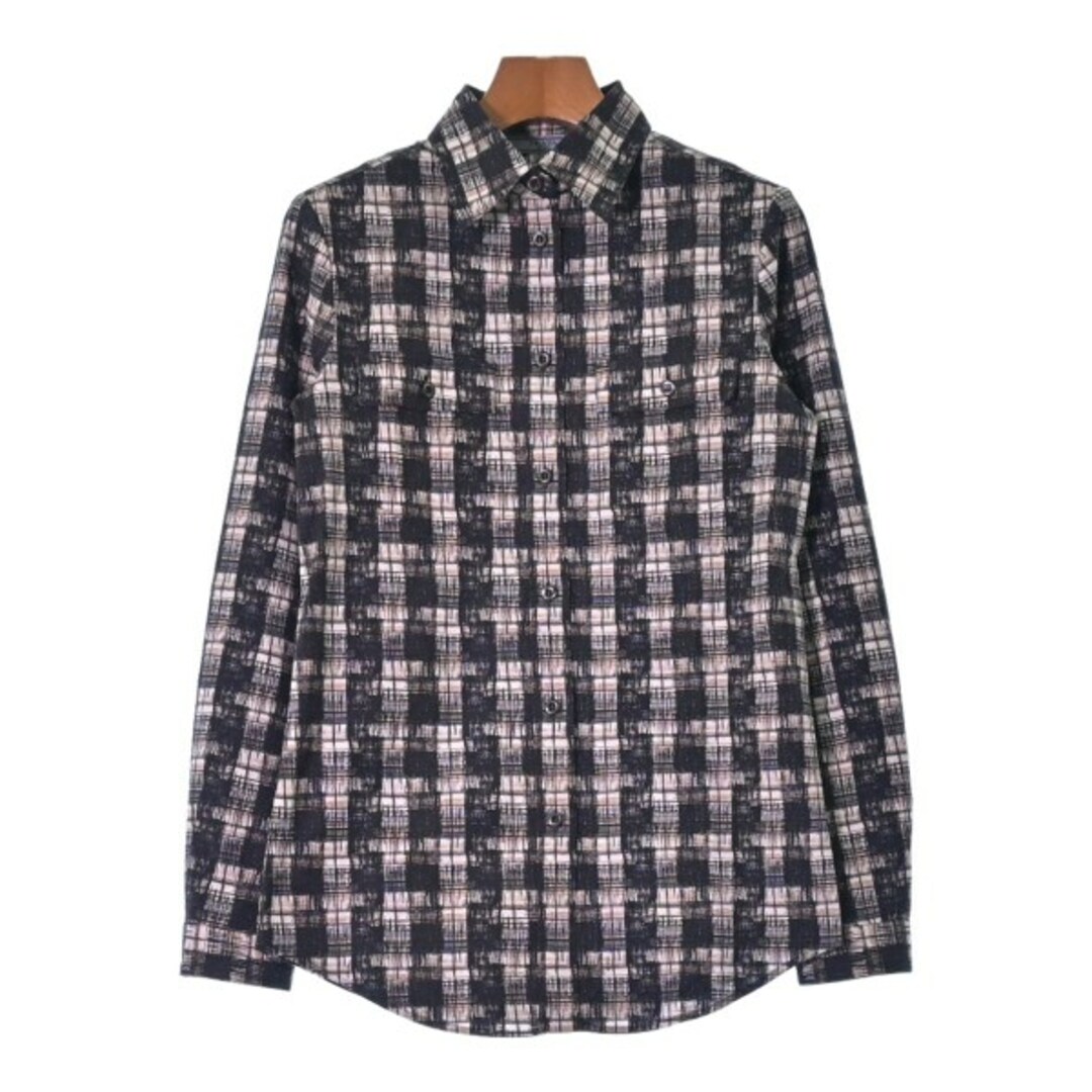 PRADA プラダ ブラウス 38(S位) 黒x白xベージュ等(チェック) - シャツ