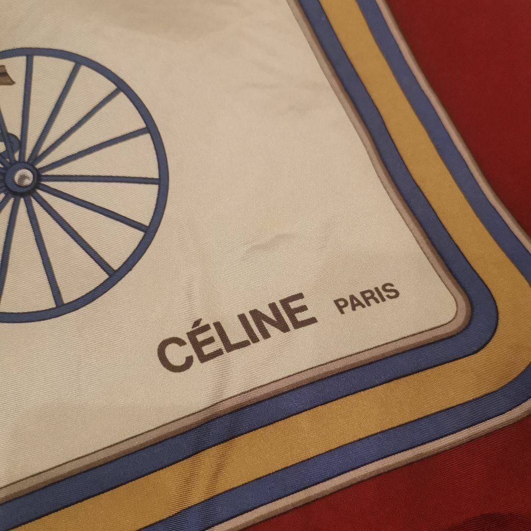 celine(セリーヌ)の1174 セリーヌ　スカーフ　シルク　馬車柄　ヴィンテージ レディースのファッション小物(バンダナ/スカーフ)の商品写真