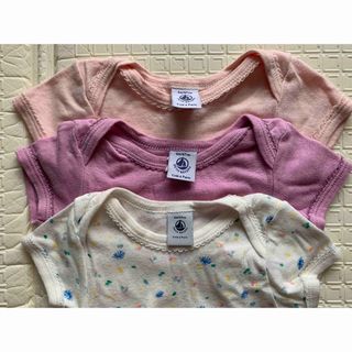 プチバトー(PETIT BATEAU)のプチバトー　半袖ボディ3枚セット　6m (肌着/下着)