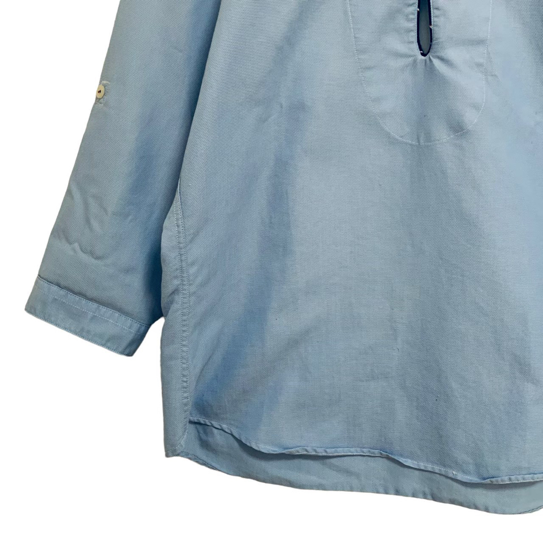 タケオキクチ シャツ 七分袖 きれいめ オフィスカジュアル ブルー M