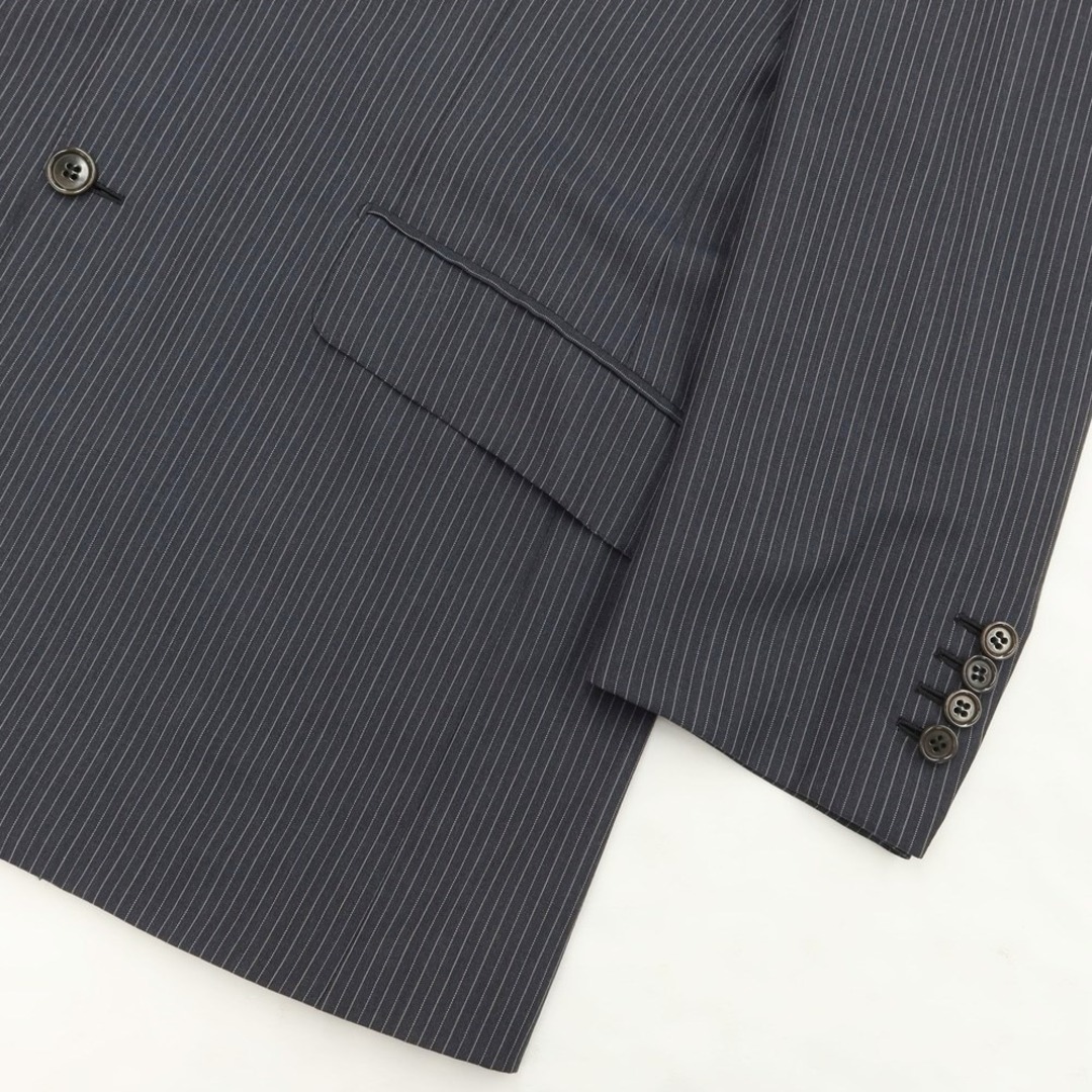 【中古】ブリオーニ Brioni SUPER150’S ウール ストライプ 3B セットアップ スーツ グレーxホワイト【サイズ48】【メンズ】