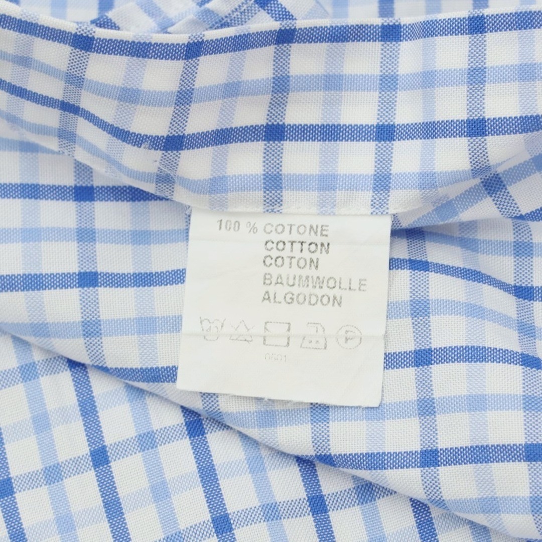 オリアン ORIAN コットン チェック カジュアルシャツ ブルーxホワイト【サイズ43】【メンズ】 4