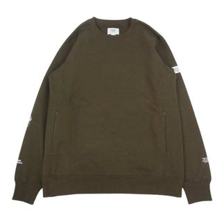 クライミー(CRIMIE)のCRIMIE クライミー CR01-01K5-CL64 GLGB CREW POCKET SWEAT クルー ポケット スウェット カーキ系 XL【中古】(スウェット)