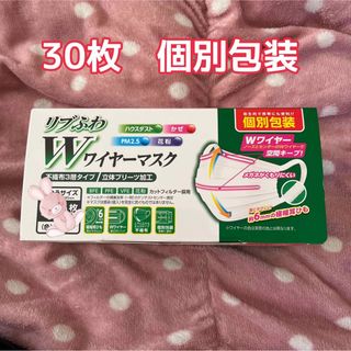 リブふわWワイヤーマスク　個別包装　30枚　ふつう　不織布　(その他)