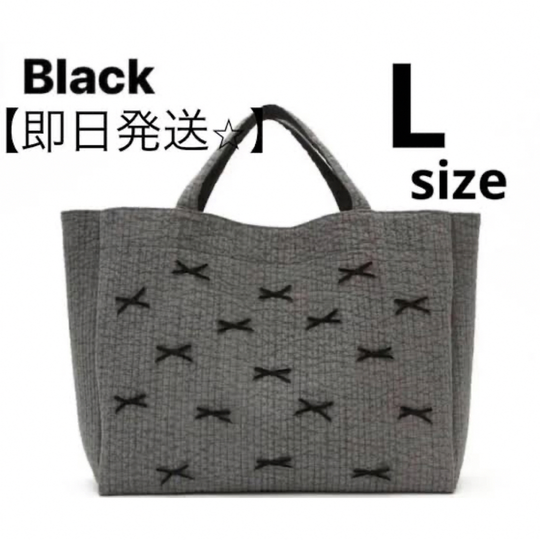 トートバッグgypsohila travel bag(L)黒 リボンバッグ