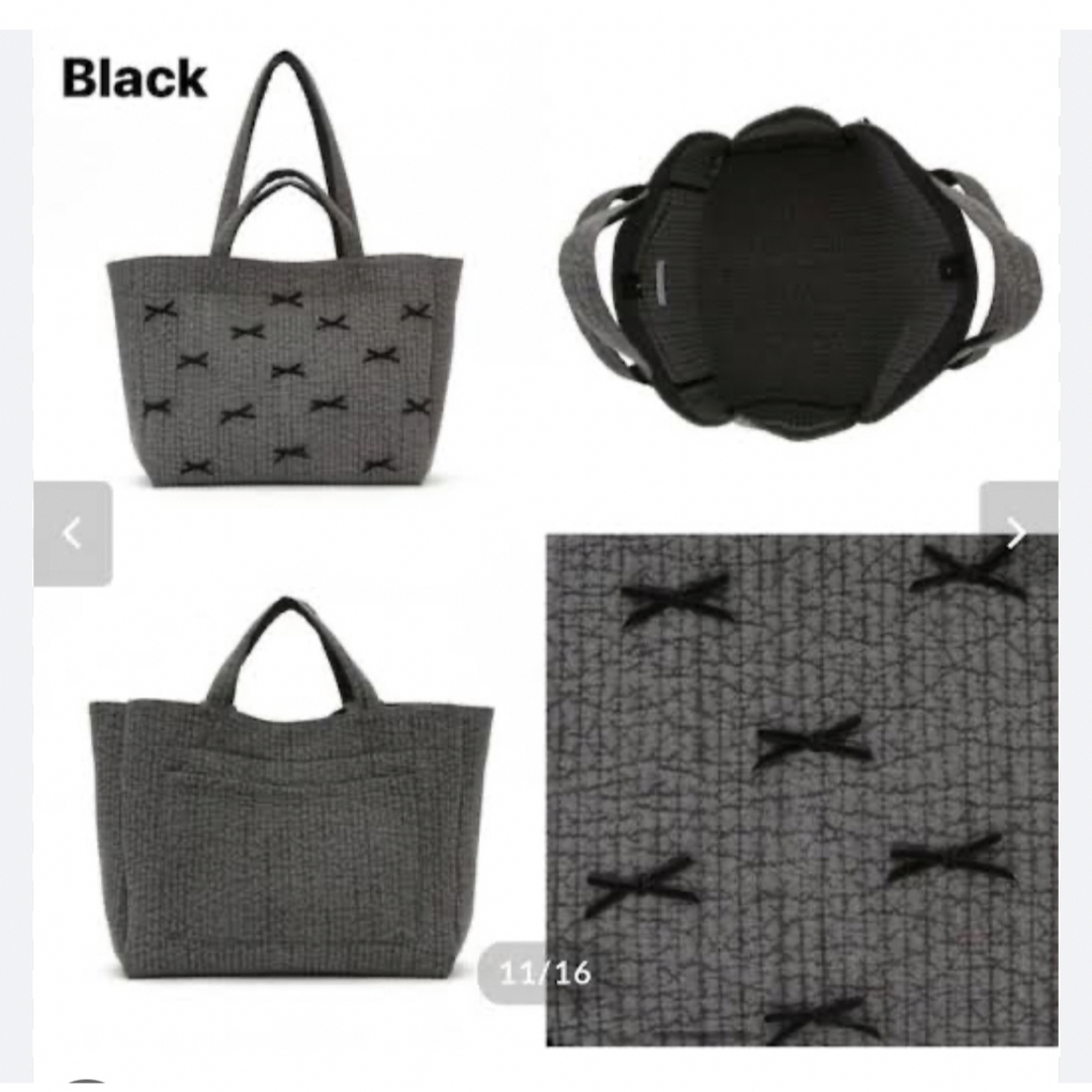 gypsohila picnic bag(M)黒 リボンバッグ 1