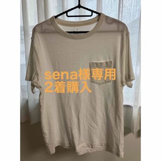 ムジルシリョウヒン(MUJI (無印良品))の【2着購入】太番手天竺編みポケット付Ｔシャツ紳士Ｍ・オフ白-2(Tシャツ/カットソー(半袖/袖なし))