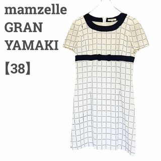 mamzelle レディース【M】ワンピース♡レーヨン混 格子柄♡白(ひざ丈ワンピース)