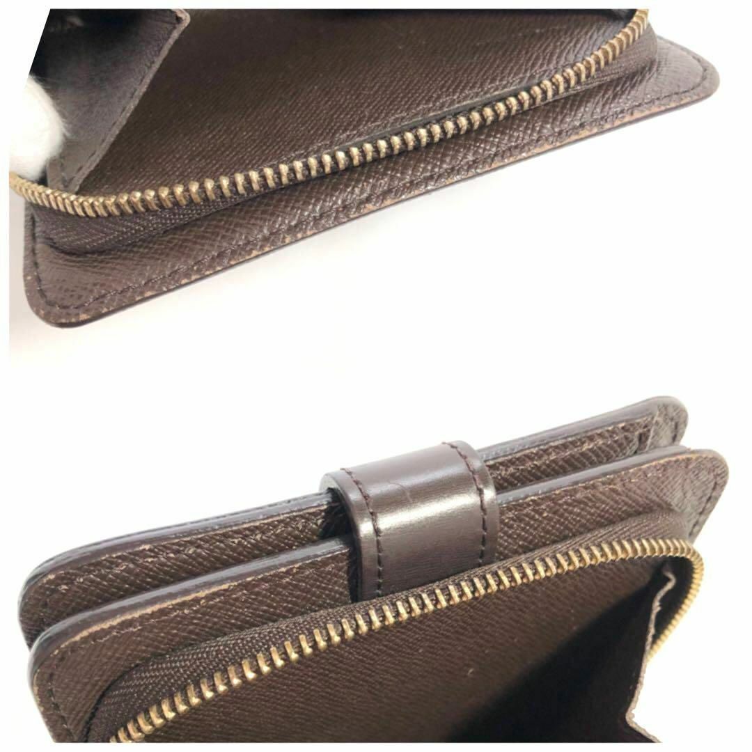 【人気】ルイヴィトン ダミエ コンパクトジップ 二つ折り財布 折り財布 ブラウン